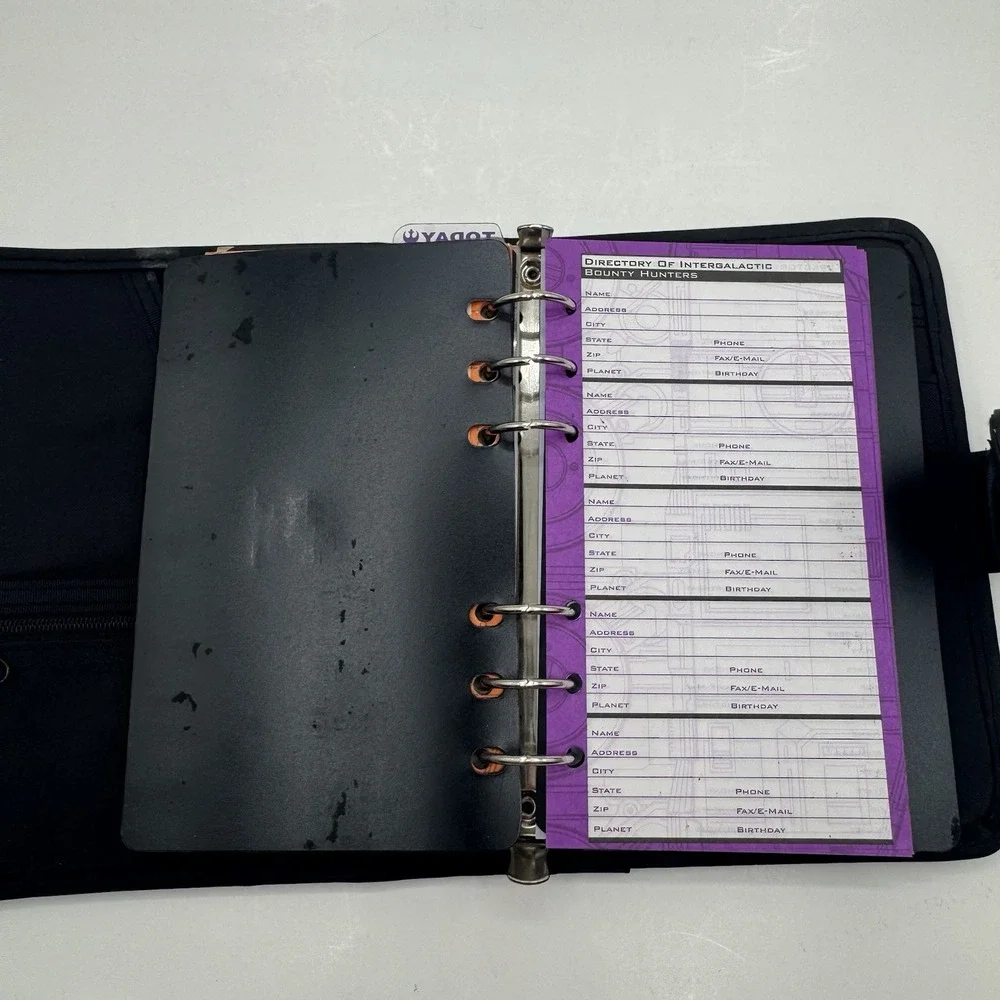 Vtg 90s Mead Star Wars Embroidered Yoda Planner Agenda Organizer Binder Nylon